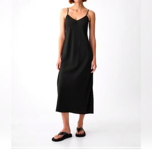 NWT Gap Slip Midi Dress XS Charcoal